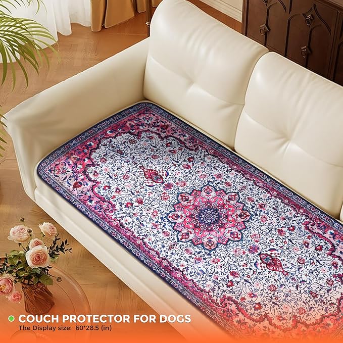 Hompet 2 Pack Super Absorbent Dog Door Mat for Muddy Paws, Washable Pee Pads for Dogs, Reusable Puppy Training Pads, Quick Dry Non-Slip Pet Entryway Rug, Leak-Proof Potty Pad for Indoor Floors 20x60