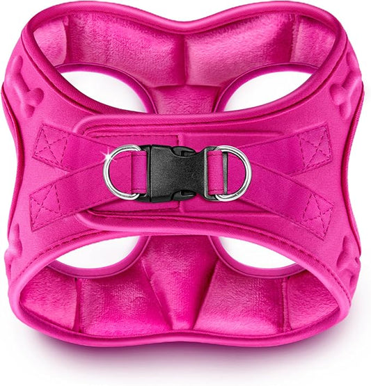 Comfort fit Step-in Dog & Puppy Harness - Comfortable All Weather Dog Vest Harness: Adjustable, Soft Padded, Easy to Put-on for Small, Medium-Sized Dogs (Plush Both Side Velvet)