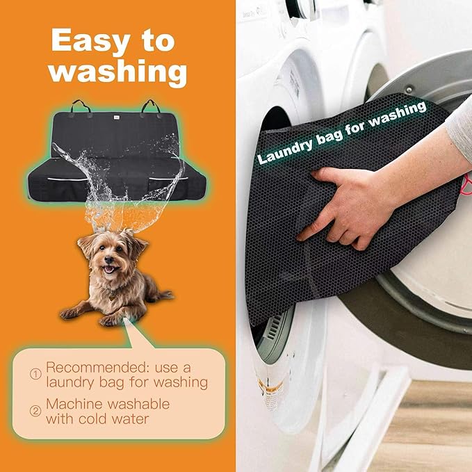 Back Seat Cover for Dogs, Washable Bench Seat Covers for Trucks,Nonslip Truck Seat Cover Protector for F150/Ram1500/GMC Sierra/Toyota/Chevrolet Silverado,Car Seat Covers for Dogs