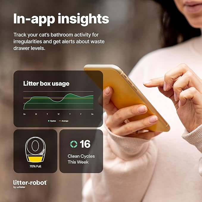 Litter-Robot 3 Connect Core Bundle by Whisker, Grey - Includes Automatic, Self-Cleaning Litter Box, LitterTrap Mat, Fence, Ramp, 25 Liners, 3 Carbon Filters & WhiskerCare 1-Year Warranty