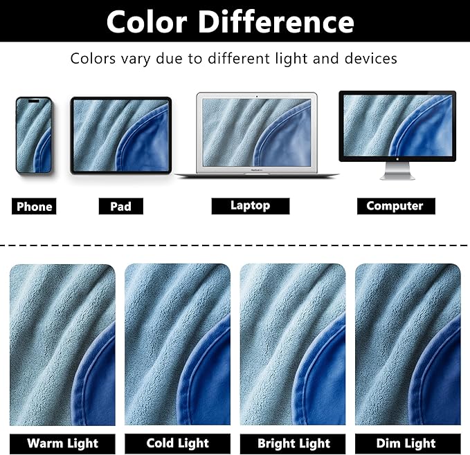 Waterproof Blanket for Bed King Size, Leak Proof Dog Couch Blankets Reversible, Pet Throw Sofa Furniture Protector Machine Washable-82 x108,Navy Blue+Stone Blue