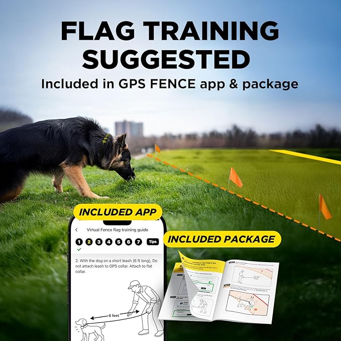 Dogtra Training Flags for GPS Fence – 50-Pack Neon Orange Boundary Markers – Flexible, Weather-Resistant Yard Flags for Invisible Fence Training, Pet Containment, and Safe Outdoor Dog Fence Setup