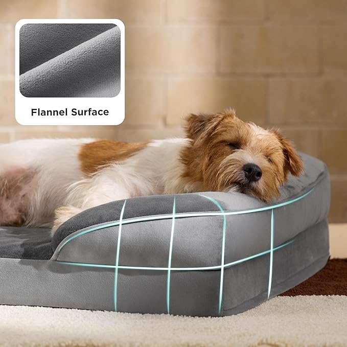 Bedsure XL Plus Orthopedic Dog Bed for Extra Large Dogs - Washable XLarge Dog Cat Bed Waterproof, Comfort Dogs Couch Sofa with Washable Removable Cover, Pet Bed with Nonskid Bottom, Grey, 48"
