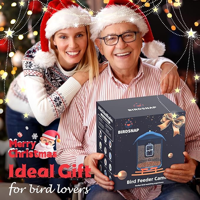 birdsnap® PAV-Bird Feeder with Camera 2K HD, 64GB Card, AI Identify Bird Species Smart Bird House with Camera Solar Powered, Record Video Live View, Auto Capture, Ideal Gift for Birds Lover