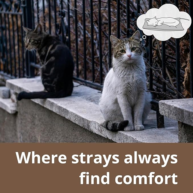 Outdoor Heated Cat Bed, Soft Pet Heating Pad with Steel-Wrapped Cord, Outside Pet Warmer for Feral Cats and Dogs, 19.7" x 15.7", 40 Watts