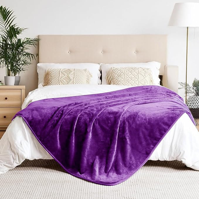 Waterproof Dog Blanket for Couch,Pee Proof Pet Blanket with 3-Layer Protection,Reversible Sherpa & Flannel Furniture Protector for Sofa Bed Car,Gifts for Cat Dog Lovers Christmas,50"x60",Purple