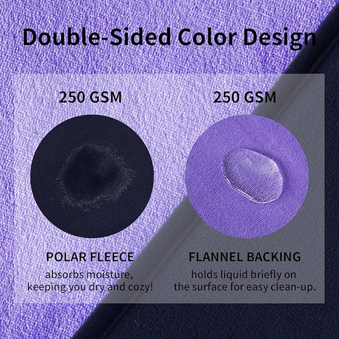 QiyI Waterproof Blanket for Bed Couch Sofa, Small Washable Reversible & Reusable Pet Dog Cat Throw Blanket, Leakproof Stain Resistant Sofa Cover, 40"x60", Dk Purple/Lt Purple