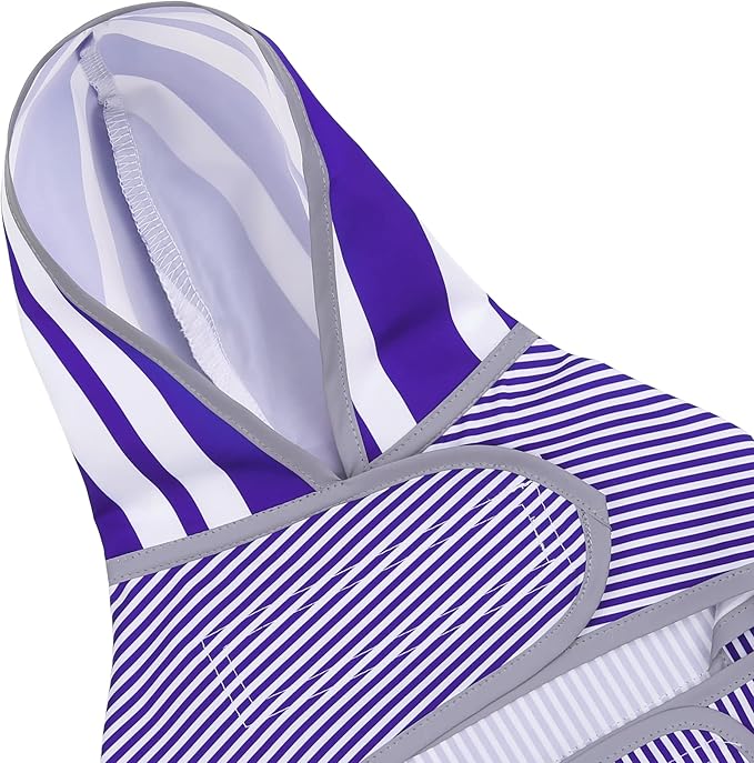 Dog Raincoats for Small Dogs Puppies Waterproof Hooded Rain Jacket with Reflective Strips Leash Hole & Poncho Adjustable Fit (Bluestripe,XS)