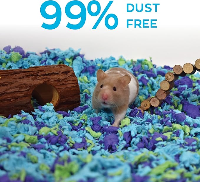 Carefresh 99% Dust-Free Sea Glass Natural Paper Small Pet Bedding with Superior 10 Day Odor Control & Absorption, for Guinea Pigs, Hamsters, Rabbits, & Rats, 60 L