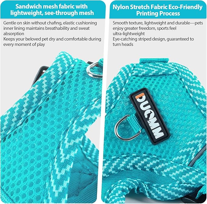 wanheart Cat Harness and Leash Set - Escape Proof Adjustable Breathable Vest for Cats, Soft Mesh Padded Harness with Reflective Strips - Easy Control for Kittens, Indoor & Outdoor Cats (Emerald, S)