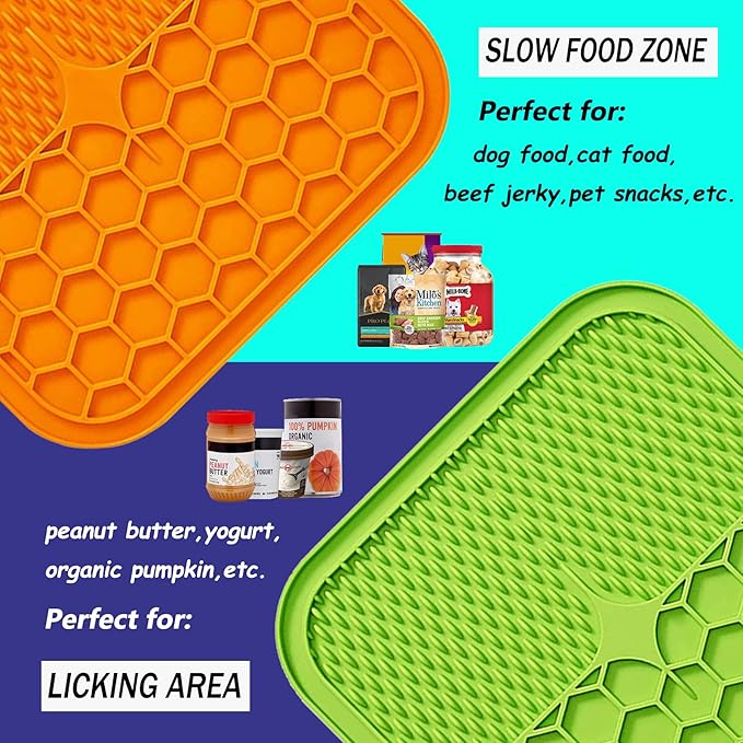 Dog Licking Mat, 3 Pcs Large Licking Mat for Dogs with Suction for Anxiety, Peanut Butter Dog Licking Mat Slow Feeder Dispensing Treater Lick Pad for Dogs Cats Grooming Bathing and Training