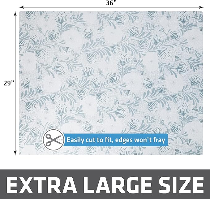 Drymate XL Original Cat Litter Mat, Contains Mess from Box, Protects Floors, Urine-Proof, Machine Washable, Soft on Kitty Paws, Absorbent, Waterproof (USA Made, Recycled Content)(29”x36”)(Blue Floral)