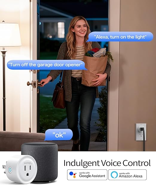 Smart Plug, WiFi Smart Outlet Works with Alexa & Google Assistant, Bluetooth WiFi Socket with Timer & APP Remote Control for Home, 2.4GHz Network Only, FCC Listed Wireless Outlet Plug