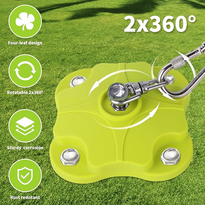 Dog Tie Out Stake & Cable for Outdoor Camping and Yard, Dog Run with 30FT Heavy-Duty Leash, 200LBS Capacity, Dual 360° Swivel - Stainless Steel Composite (Dog Stake+30ft Cable/200lbs)