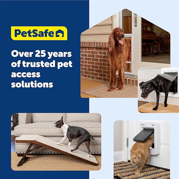 PetSafe Extreme Weather Plastic Pet Door - Energy-Saving Thermal Barrier Pet Flap with Slide-in Door Locking & Secure Flap Cover - Plastic Frame - for Dogs Up to 100 Lb - Large
