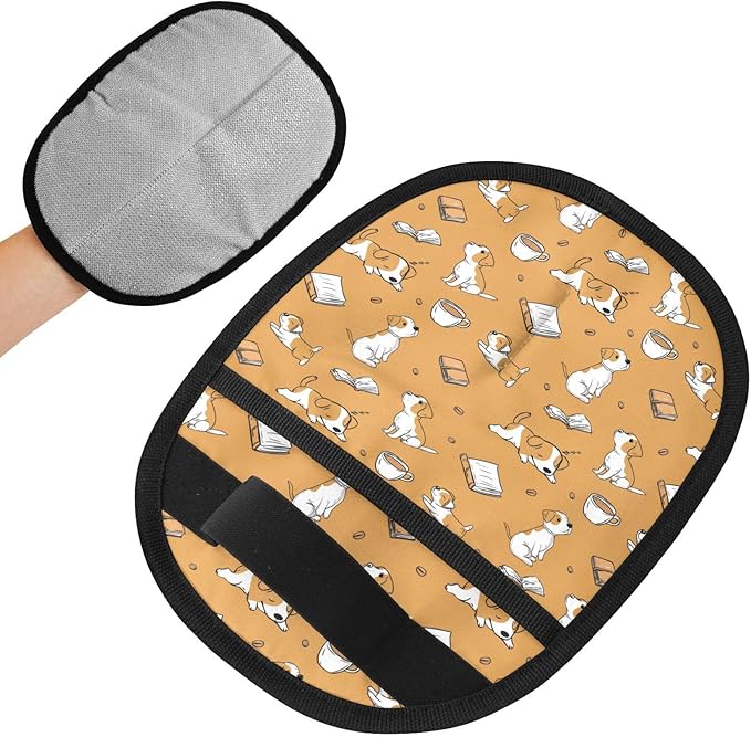 Pet Grooming Gloves Reusable Dog & Cat Hair Remover for Furniture, Car Interiors Multi-Surface Deshedding Tool for Carpets, Bedding & Home Cleaning