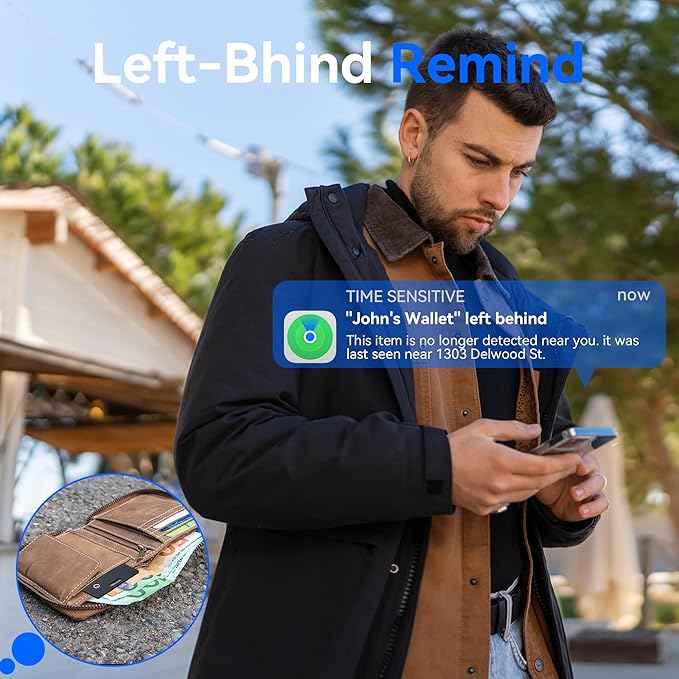 Thin Wallet Tracker, [Apple MFi Certified] Wallet Tracker Card 0.07in Slim Rechargeable Smart Tracking Card Bluetooth Wallets Finder IP68 Waterproof for Purse, Keys, Bags, Passport (iOS Only)