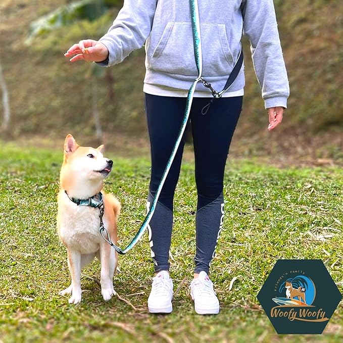 6in1 Multifunctional Dog Leash, Hands Free Dog Leash, Adjustable Length 6'7", Forest Print,Dogs, Adjustable Length, for Medium and Large Dog, Size M/L-Width:1"