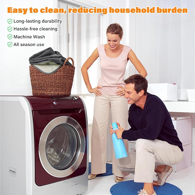 Catalonia Waterproof Blanket for Bed, Reversible Fleece Couch Sofa Furniture Protector, Leak Proof Dog Blankets, Grey