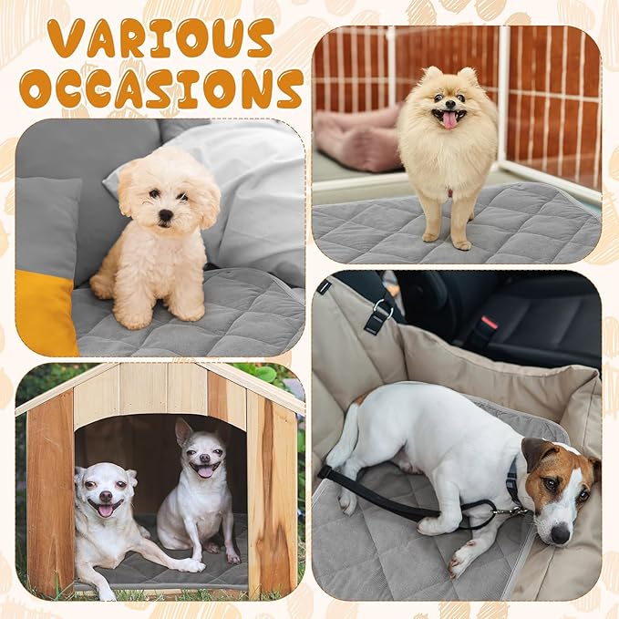 Novabright 4 Pack Self Warming Cat Bed Cat Dog Heating Pad Soft Warm Thermal Mat with Anti-Slip Bottom Dog Crate Pad for Outdoor Indoor Small Dogs Kittens(Gray,19.6 x 27.5 Inches)