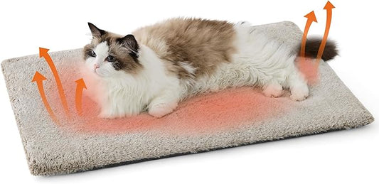 Bedsure Self Warming Cat Bed, Extra Warm Self Heating Mat for Cats & Dogs Non Electric, Anti-Slip Medium Thermal Pet Pad Indoor with Removable Washable Cover, 29" x 19",Brown