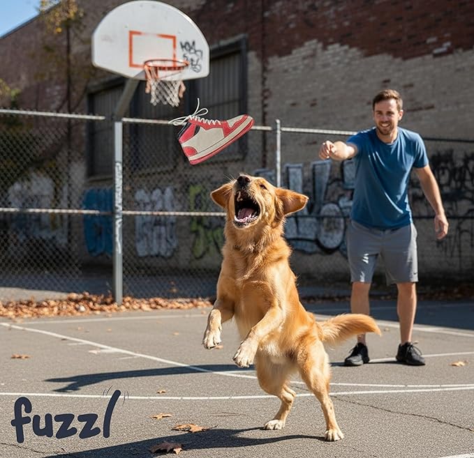 Eco Leather Sneaker Toy Natural and Tough Dog Toys - Long Lasting Chew Toys for Aggressive Chewers - Strong Dog Toy for Dogs and Puppy