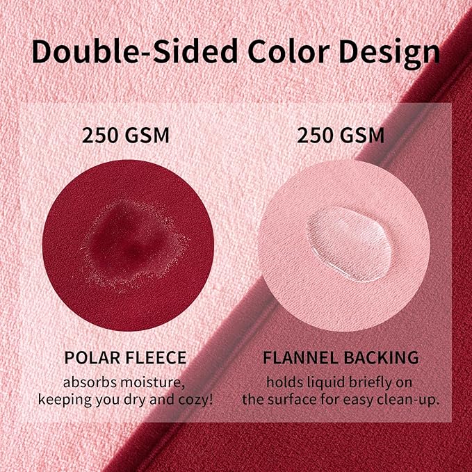 QiyI Waterproof Blanket for Bed Couch Sofa, Small Washable Reversible & Reusable Pet Dog Cat Throw Blanket, Leakproof Stain Resistant Sofa Cover, 40"x60", Burgundy/Pink