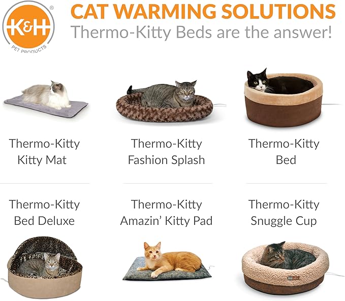 K&H Pet Products Pet Bed Warmer, Turn Any Pet Bed Into a Heated Cat or Dog Bed, Waterproof Indoor Heated Warming Pad Insert, Automatic Temperature, Safety Listed - Small 10.25 X 9.25in Gray