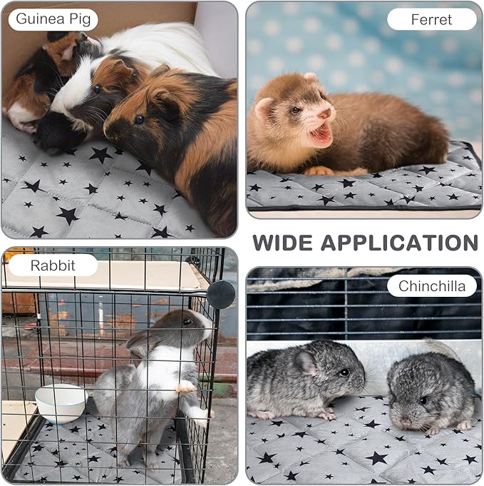 Namalu 4 Pack Self Warming Cat Bed Self Heating Cat Mat Star Pattern Soft Dog Crate Pad Thermal Pet Mat Anti Slip Kennel Dog Washable Warming Bed for Outdoor Indoor(12 x 12 Inch,Gray)