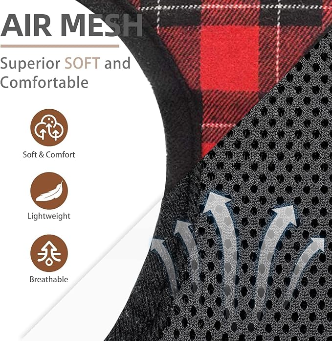 PUPTECK Soft Mesh Dog Harness and Leash Set Pet Puppy Cat Comfort Padded Vest No Pull Harnesses, Red&Black, XS