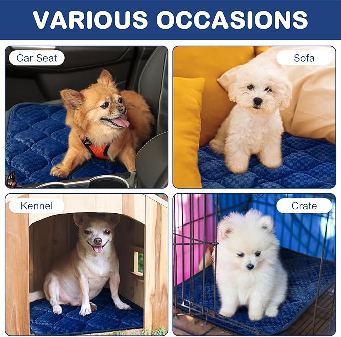 4 Pack Self Warming Cat Mat Self Heating Cat Pad Warm Thermal Pet Bed Washable Dog Crate Pad Body Heat Dog Bed Mat Blanket Non Slip Bottom for Outdoor Indoor Pets