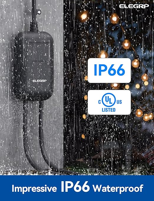 ELEGRP PQR21 Outdoor Smart Dimmer Plug Waterproof IP66, Smart WiFi Plug with 2 Individually Sockets, Compatible with Alexa & Google Assistant, Outdoor Dimmer for String Lights, UL Listed, 1 Pack