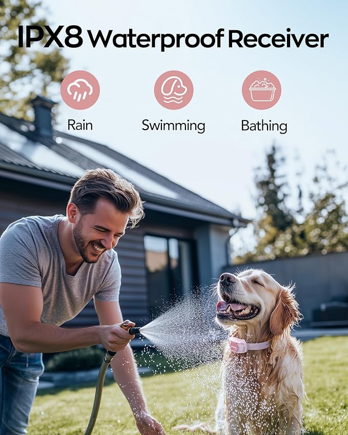 Jugbow Shock Collar for Dogs - 4200FT Remote Training Collar for 15-120lbs Small Medium Large Dog, LED Light & Waterproof Electric Collars with 3 Training Mode for All Breeds (Pink)