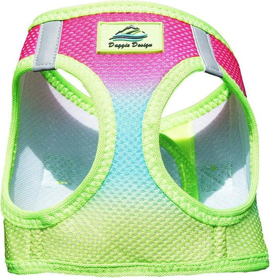 DOGGIE DESIGN American River Dog Harness Ombre Collection - Rainbow XS