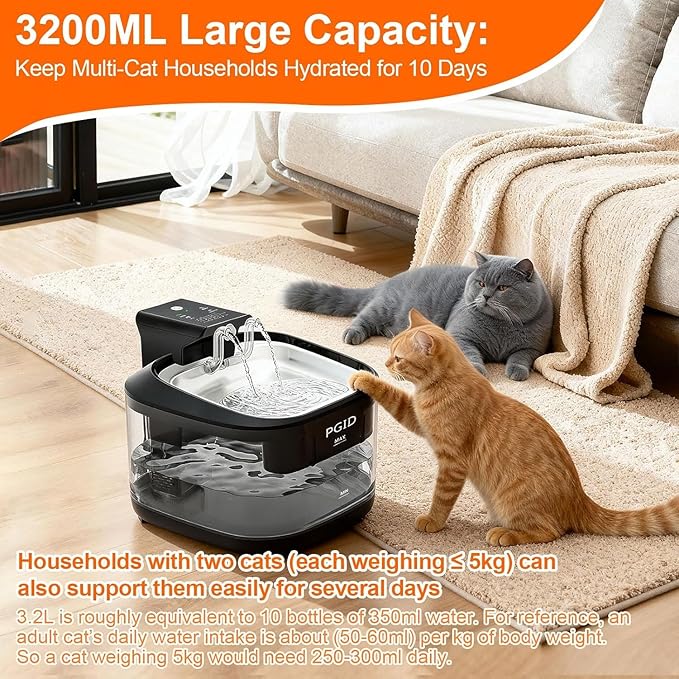 FGID Automatic Cat Feeder and Water Fountain,Cordless or Battery Cat Food Dispenser Timer Pet Feeder Dog Feeders w Camera,Programmable Portion Control, 4 Daily Meals, 10s Voice Recorder