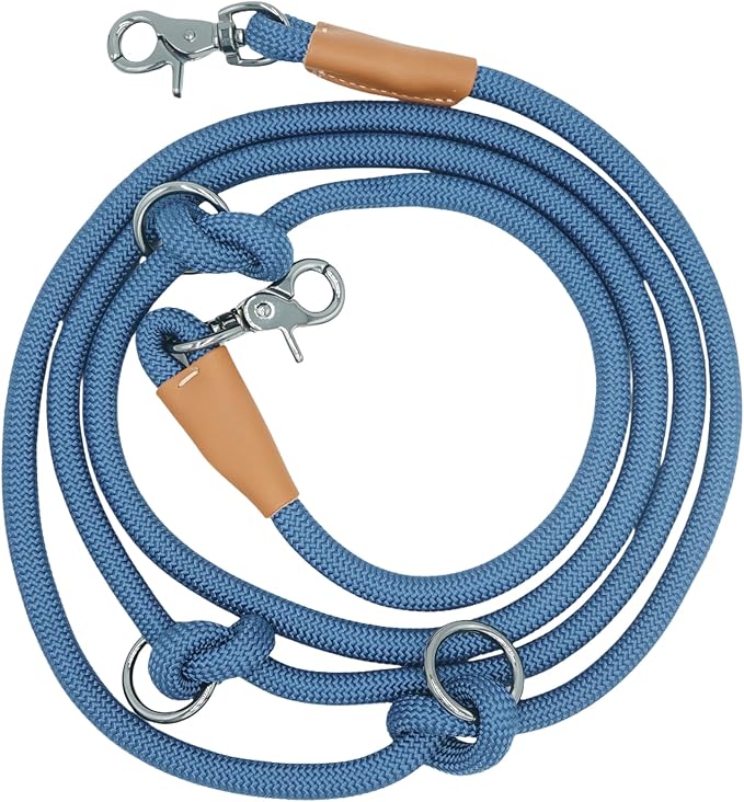 8FT Hands Free Dog Rope Leash, Waist Body Running Leash for Dog Walking (Navy Blue, 8FTx10MM)