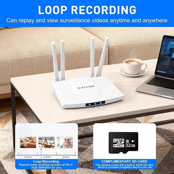 Home 4G Camera - Mini Indoor WiFi Cameras - Small Wireless Security Cam - Mobile Remote Viewing - High Speed Internet Router