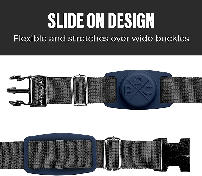 Pup Culture AirTag Dog Collar (2 Pack) | Durable & Protective Dog AirTag Holder - Track Your Pet Using Apple AirTag Technology - Dog Collar AirTag Holder