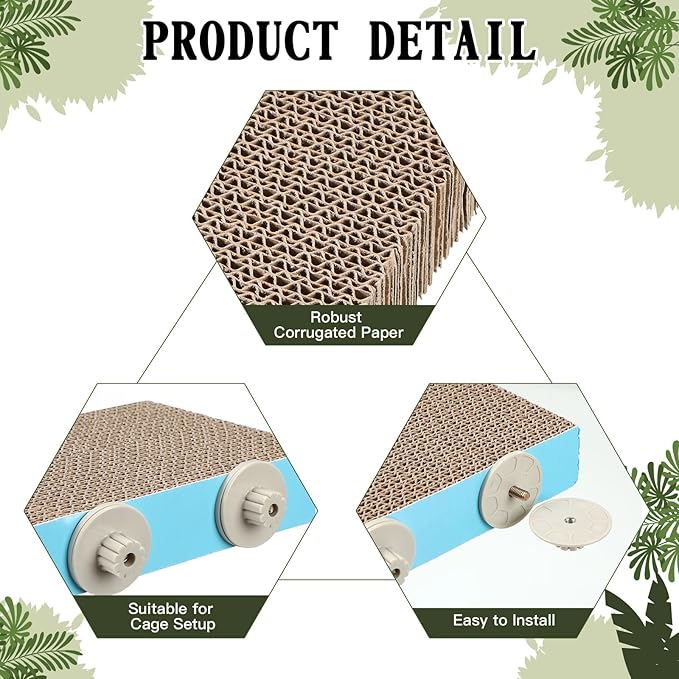 Skyygemm 3 Pcs Bird Chew Toys Parrot Perch Cardboard Platform for Cage Bird Paw Grinding Stand Parrot Cage Playground Exercise Toys for Macaws Small Parakeets Budgies Conure Cockatiel(Medium)