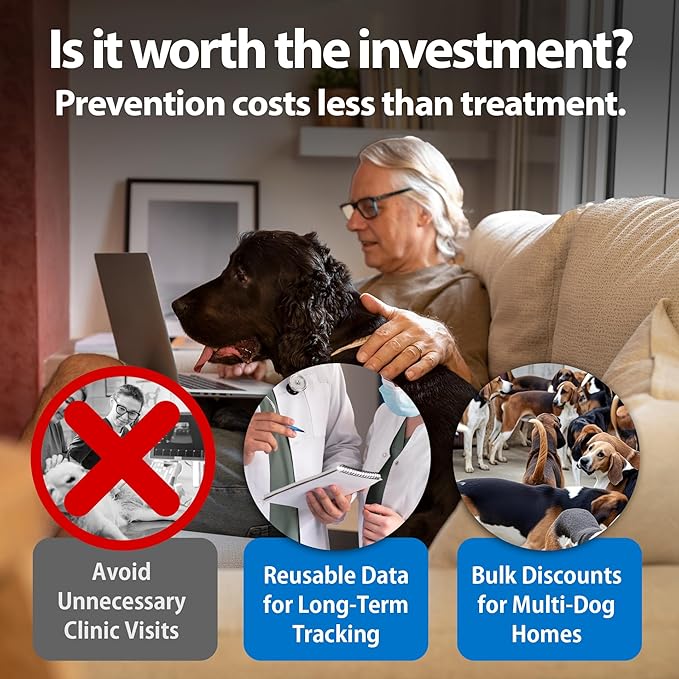 4-in-1 Dog Health Management Card 4-in-1 Canine Health Signal Analyze Common Canine Illnesses Quick and Easy at-Home Testing