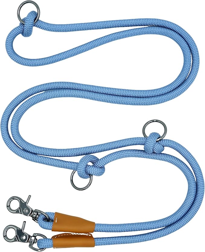 8FT Hands Free Dog Rope Leash, Waist Body Running Leash for Dog Walking (Air Blue, 8FTx10MM)