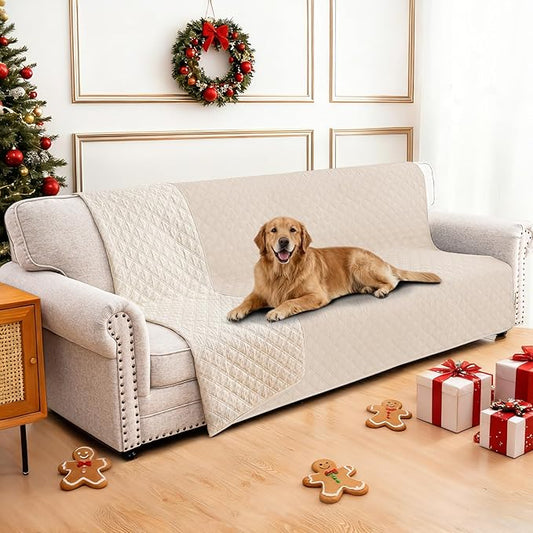 Waterproof Couch Covers for Pets, Waterproof Dog Bed Cover, Anti-Slip Soft Dog Blankets, Couch Cover for Dogs Washable, Pet Blanket for Puppy Large Dogs Cat (68x82 Inch, Beige)