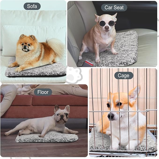 4 Pack Self Warming Cat Pads Self Heating Cat Mat Washable Homeless Dogs Thermal Pads Kennel Pad Reflects Body Heat Warm Crate Bed Mat for Indoor Outdoor Pet(Gray,12 x 12 Inch)