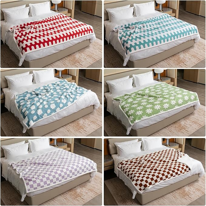 Waterproof Pet Blanket,Dog Bed Covers Couch Sofa Stylish Jacquard Pets Throw Blankets for Puppy Cats Washable Reversible Furniture Protection Covers (Red Wave,XL)