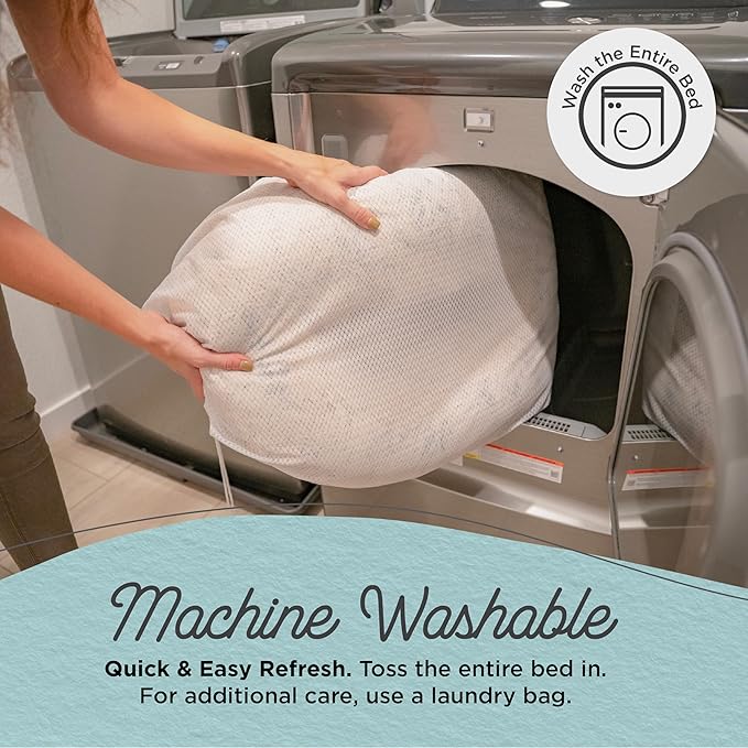 Best Friends by Sheri The Original Calming Donut Dog Bed – Washable Plush Pet Bed for Cats & Small Dogs up to 25 lbs, Shag Faux Fur, Frost Gray, Small (23" x 23")