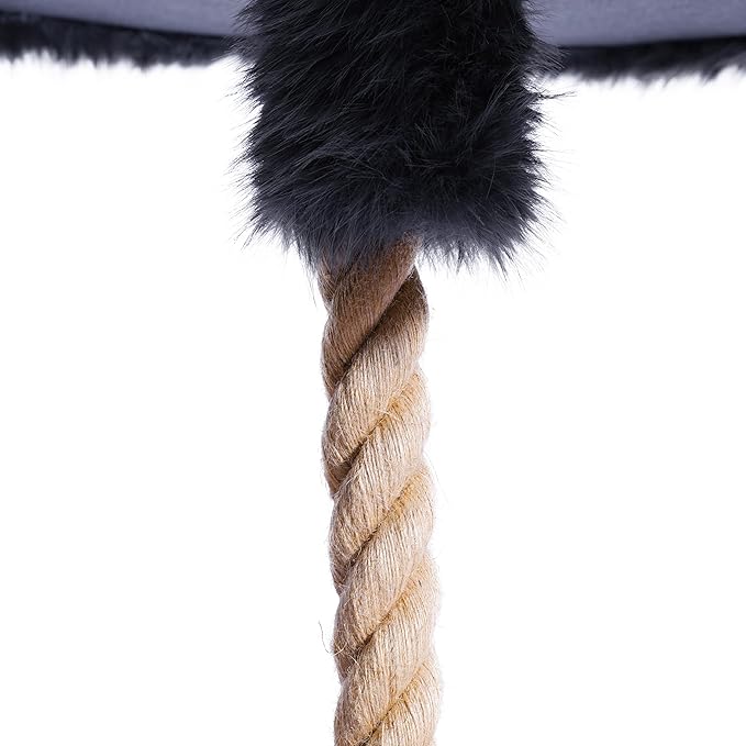 Aesthetic Cat Tree Tower for Large Cats, Large Cat Tree for Maine Coon Indoor Cats with Faux Fox Fur, Solid Wood Sisal Scratching Post, Hammock, Perches, Platform, Toy Ball