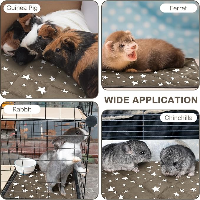 Namalu 4 Pack Self Warming Cat Bed Self Heating Cat Mat Star Pattern Soft Dog Crate Pad Thermal Pet Mat Anti Slip Kennel Dog Washable Warming Bed for Outdoor Indoor(12 x 12 Inch,Brown)