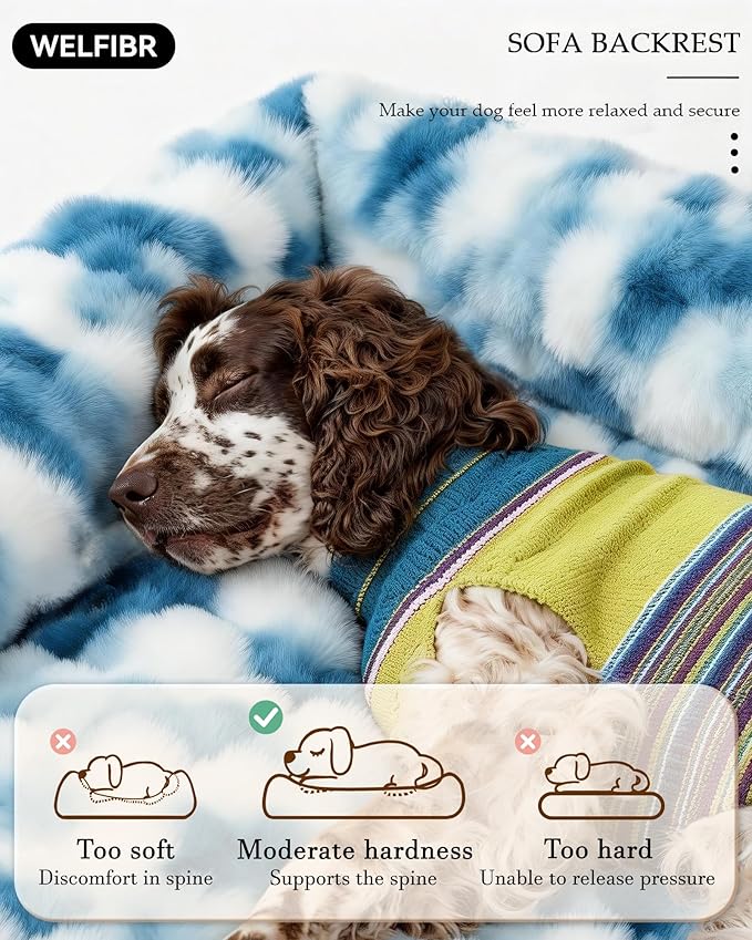 48" Dog Couch Bed for Large Dogs, Orthopedic Dog Sofa with Thick Supportive Foam, Washable Removable Cover, Furniture-Style Pet Bed for Living Room