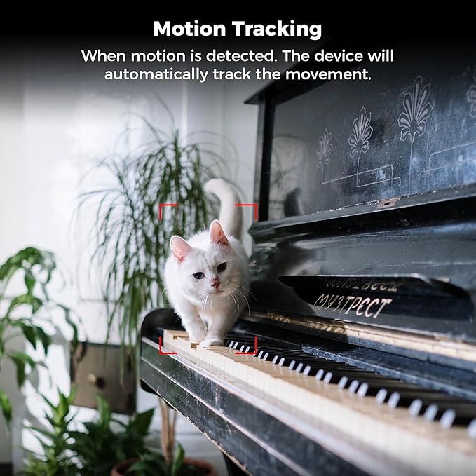 Sovmiku 2CB2 2k AI Tracking Security Camera for Home,Pet Camera Indoor, Baby Monitor,360° View Pan/Tilt Surveillance Camera, Two Way Audio,Night Vision,Easy to Setup,Audible Alarm,2.4GHz Wi-Fi,SD Slot