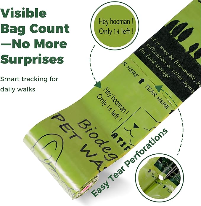 ATIFBOP Biodegradable Dog Poop Bags 150 Count 10 Rolls with Dispenser, Thicken and Leak Proof Poop Bag Holders for Leashes(Scented)